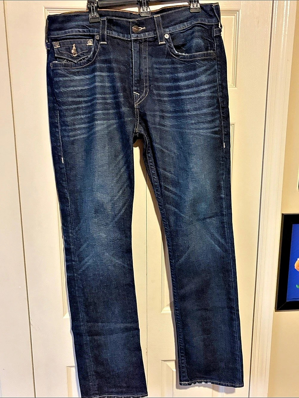 True Religion Ricky Relaxed Straight Jeans Blue Waist 36
